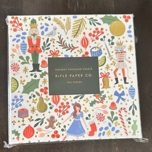 Rifle Paper Co. Festive Holiday stocking Puzzle - 500 pieces new sealed